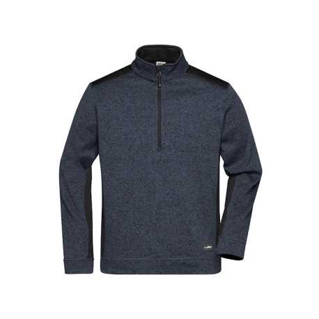 Pánska pracovná mikina(DAIBER Mens Workwear Fleece Halfzip)>šedá(carbon melange)/čierna>S
