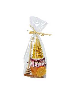 Vianočný darčekový balíček pre zamestnancov - kvetový med 250 g, sviečka, medulka