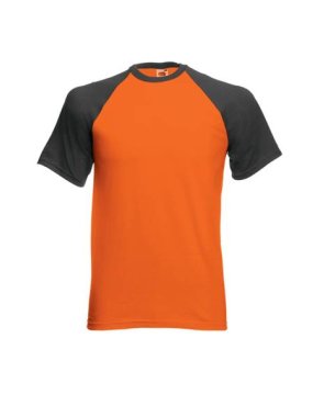 Unisex tričko (VALUEWEIGHT SHORT SLEEVE BASEBALL T) > oranžová / šedá (graphite) > S