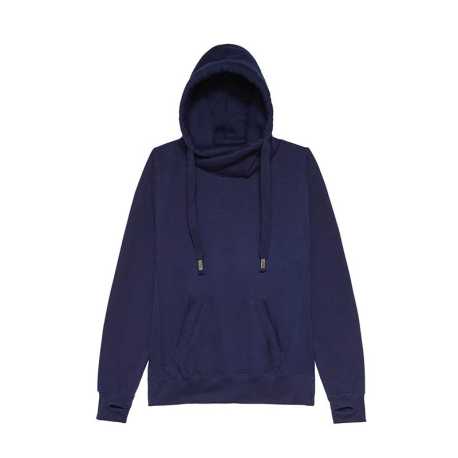 Unisex mikina (Just Hoods CROSS NECK HOODIE) > modrá (oxford navy) > S
