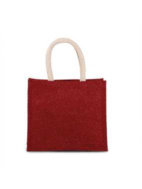 Taška (KIMOOD JUTE CANVAS TOTE SHOPPING BAG - MEDIUM) > červená (cherry) / zlatá